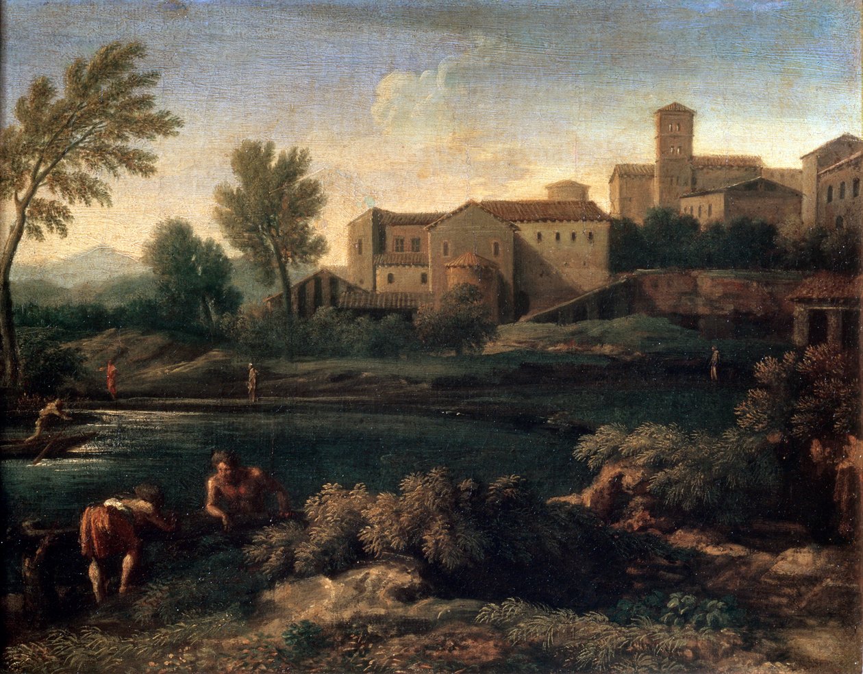 En liten by i Latium, 1660-tallet. av Gaspard Dughet