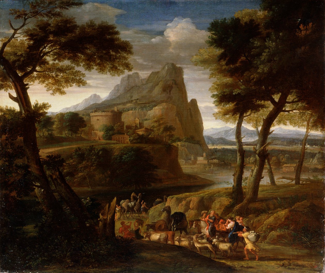 Landskap med campingvogn, 1600-tallet av Gaspard Dughet