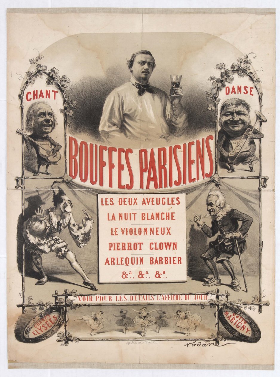 Theatre des Bouffes-Parisiens av Jacques Offenbach, 1865. av Gaspard Félix Nadar