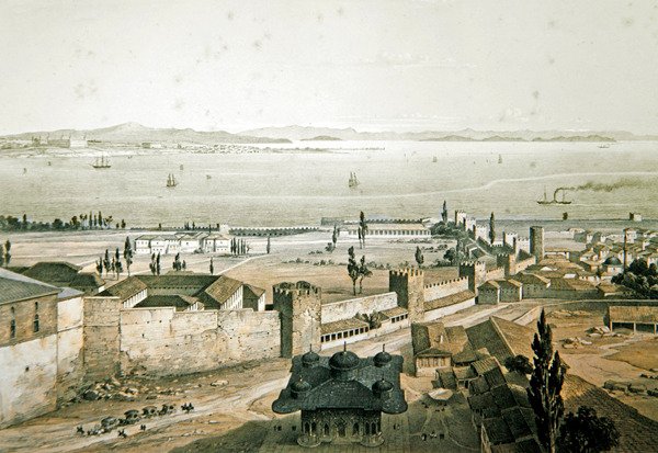 Panorama av veggene i Konstantinopel, plate 23 fra 