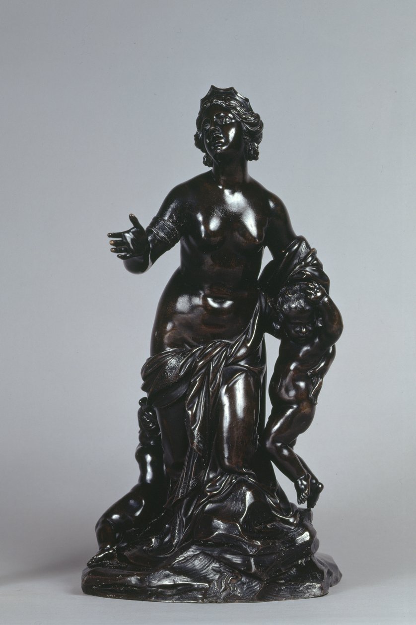 Latona og hennes barn, Apollo og Diana, ca. 1671 (bronse med lakkert patina) av Gaspard Marsy