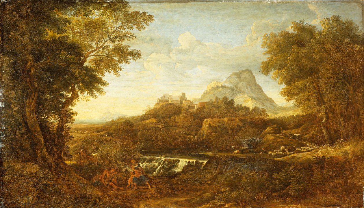 Rinaldo og Armida, elskere fra Gerusalemme Liberata (olje) av Gaspard Poussin (school of) Dughet