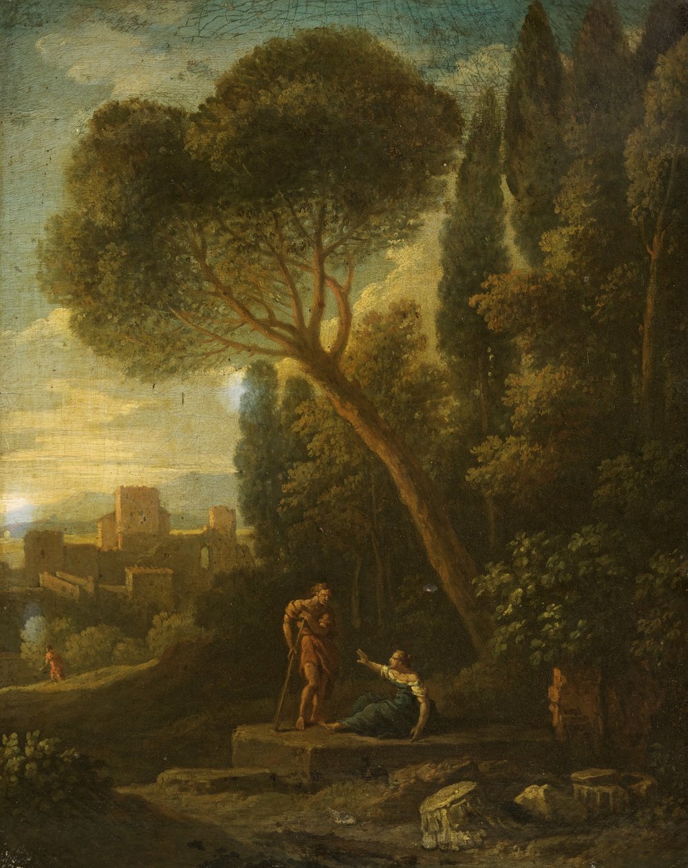 Klassisk landskap med figurer av Gaspard Poussin Dughet
