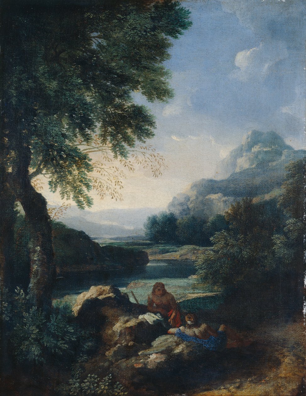 Landskap med hyrder, ca. 1660 (olje på lerret) av Gaspard Poussin Dughet