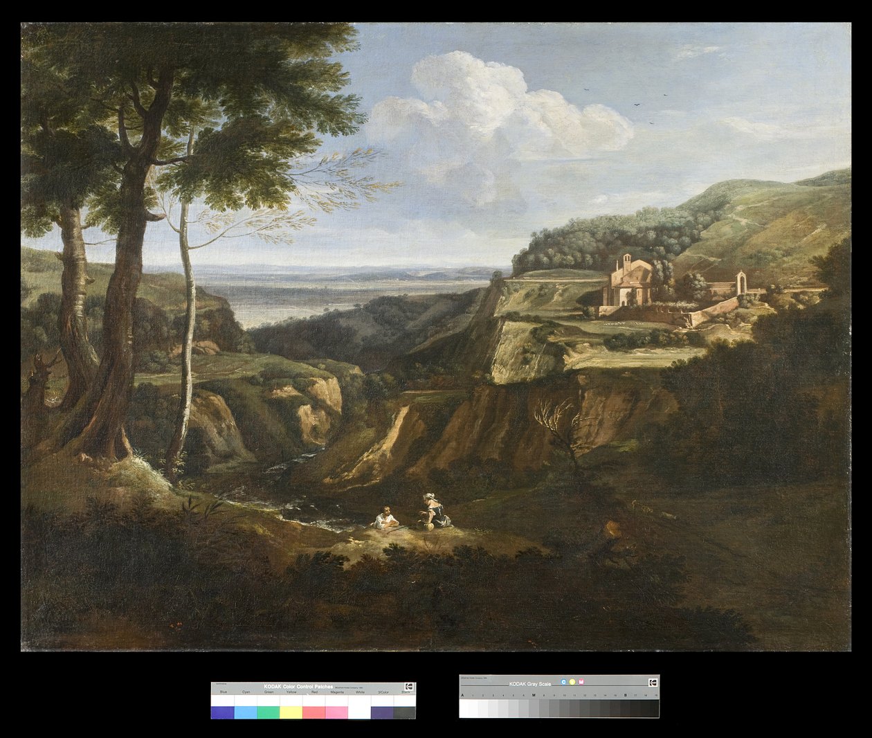 Utsikt over Camaldoli-klosteret nær Frascati, 1670-75 av Gaspard Poussin Dughet