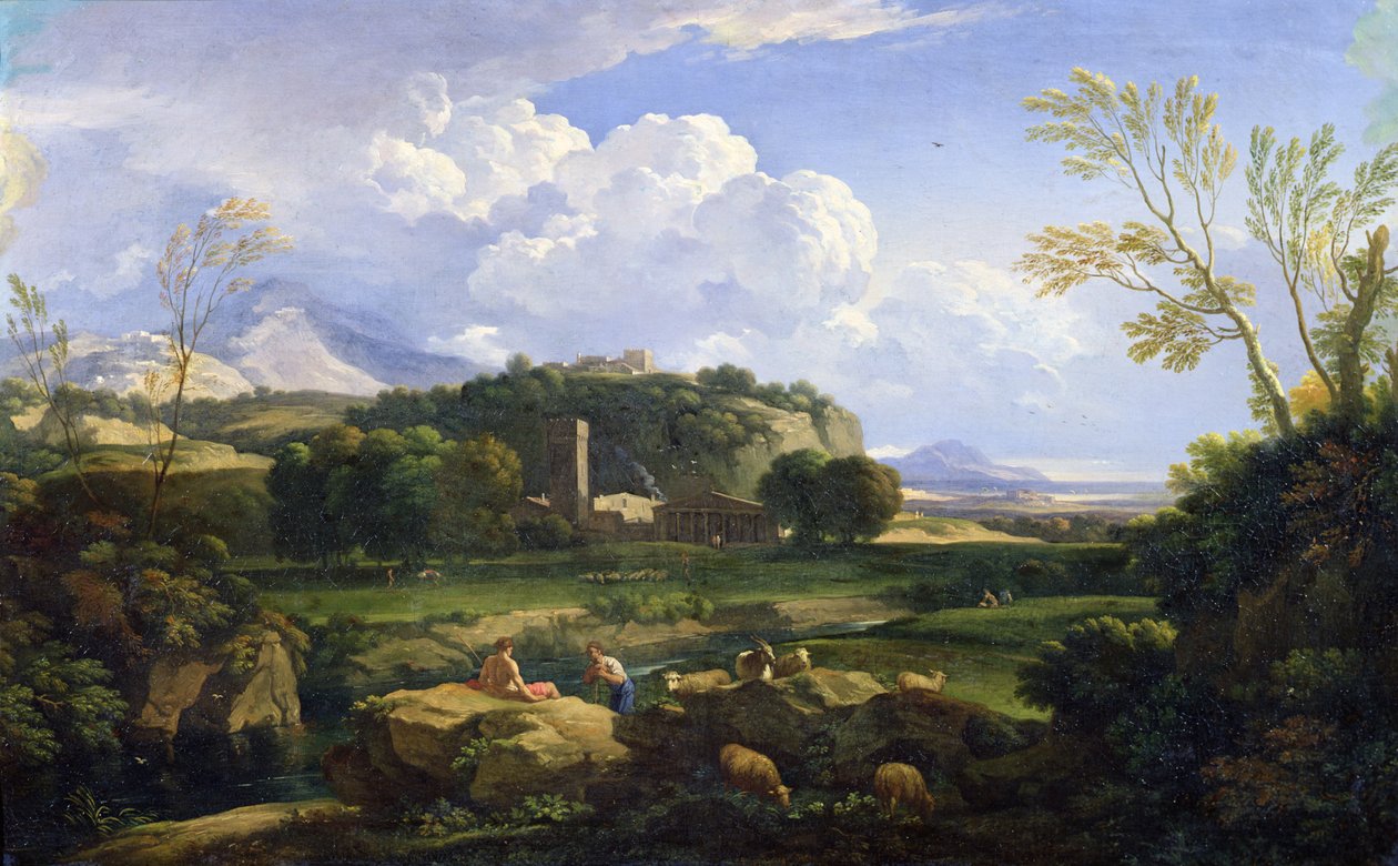 Utsikt over den romerske Campagna (olje på lerret) av Gaspard Poussin Dughet