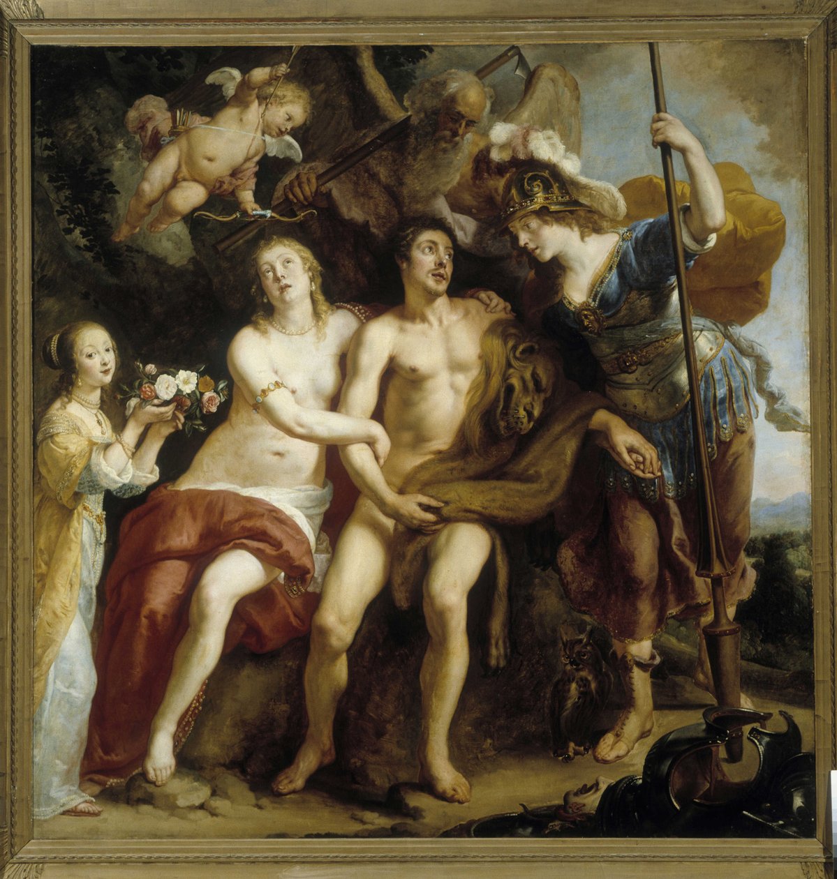 Hercules, Omphale og Minerva av Gaspard de Crayer