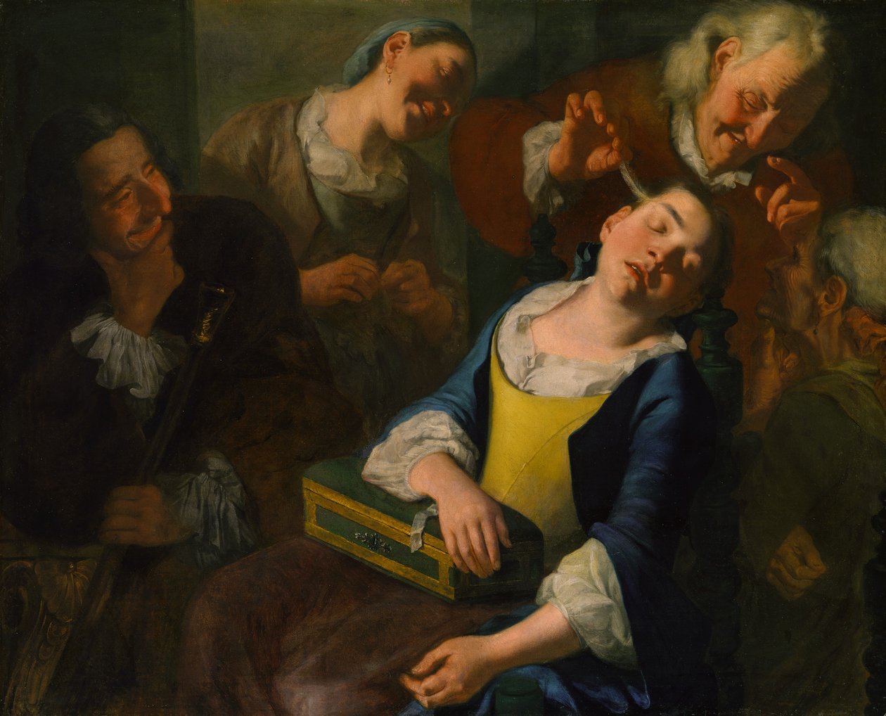 Erter en sovende jente, ca. 1760. av Gaspare Traversi