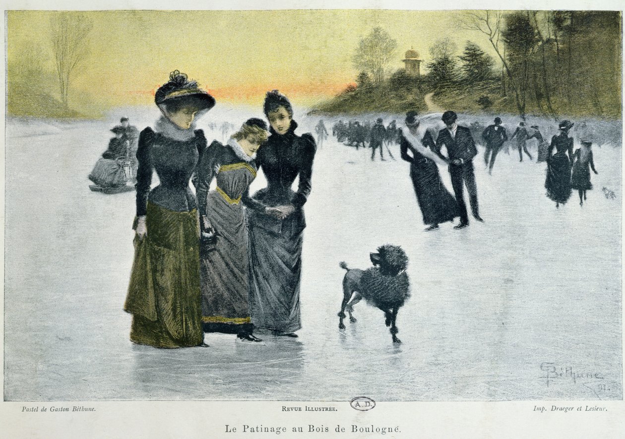 Skøyter i Bois de Boulogne, 1891 av Gaston Bethune