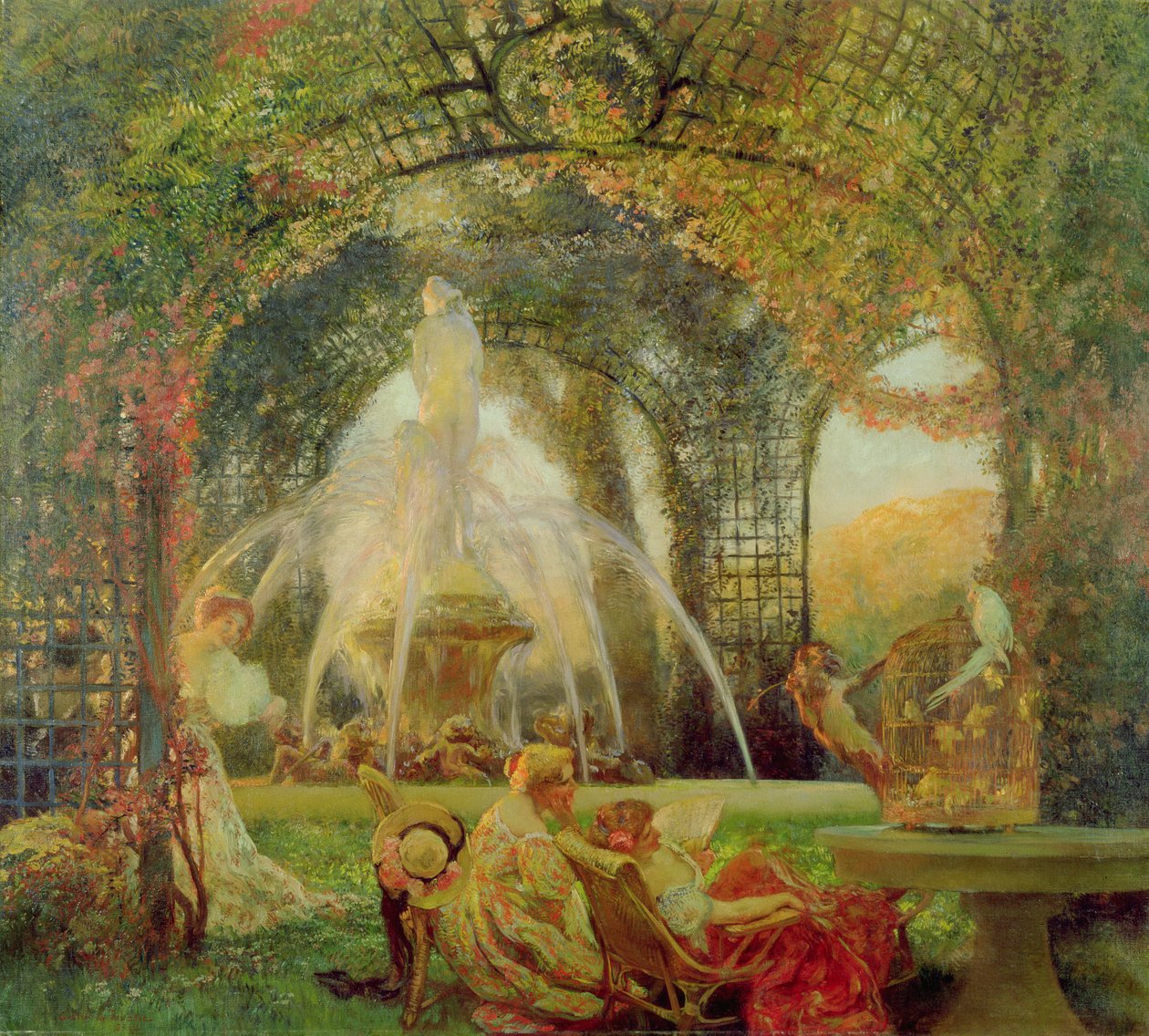 The Arbour, eller 'The Conflict', ca.1900 av Gaston de la Touche