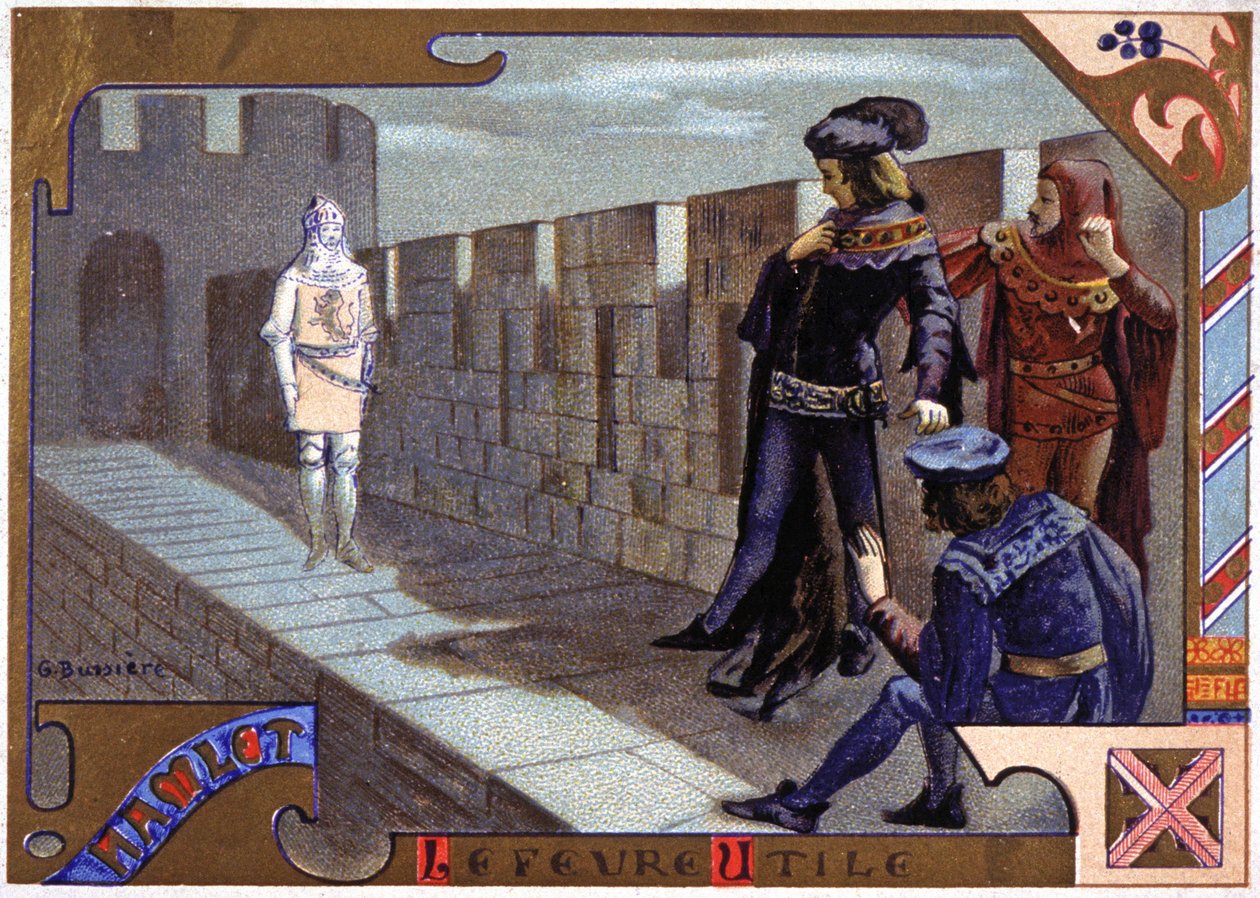Spøkelset til faren som dukker opp for Hamlet av Gaston Bussiere