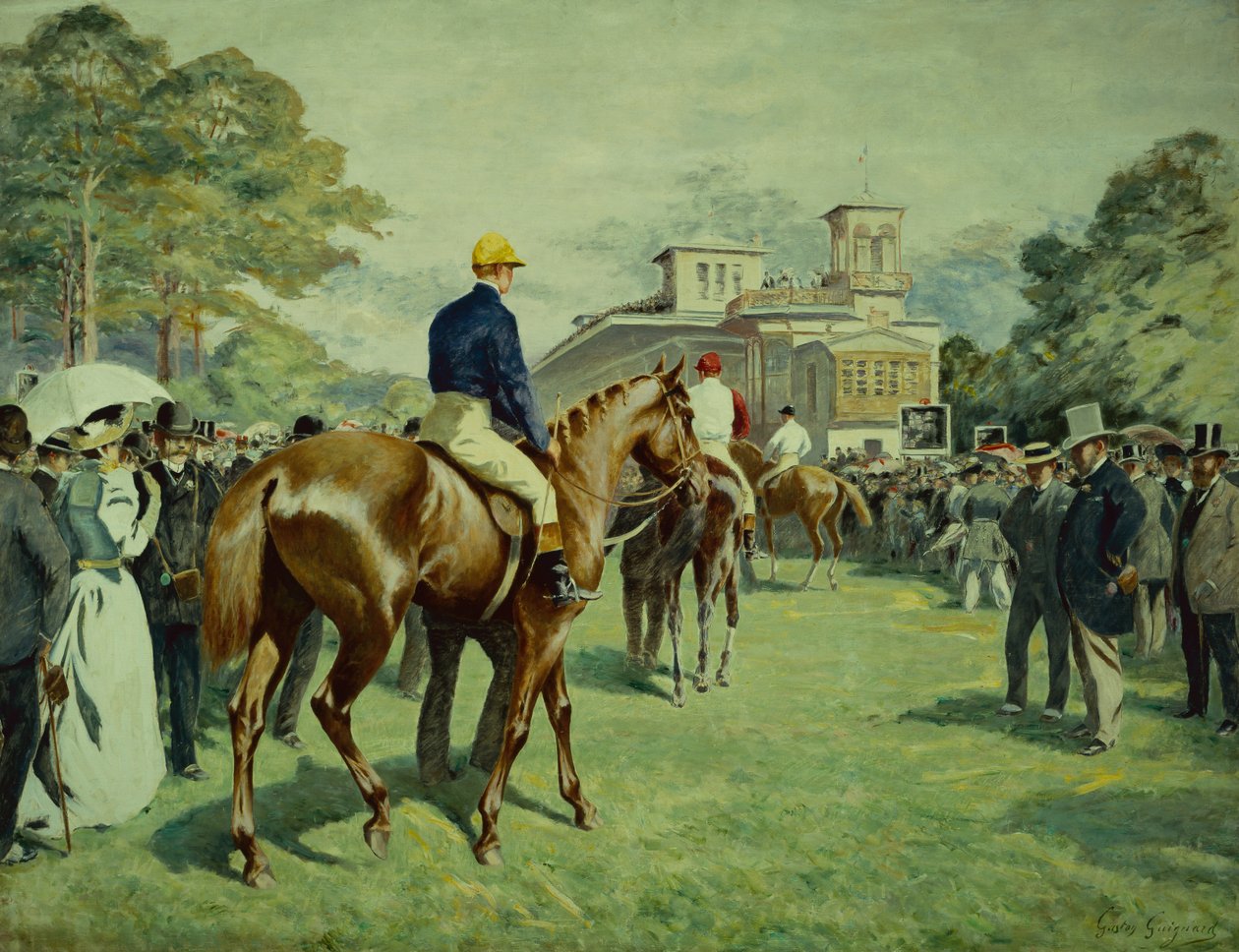 Parade til posten (olje på lerret) av Gaston Guignard