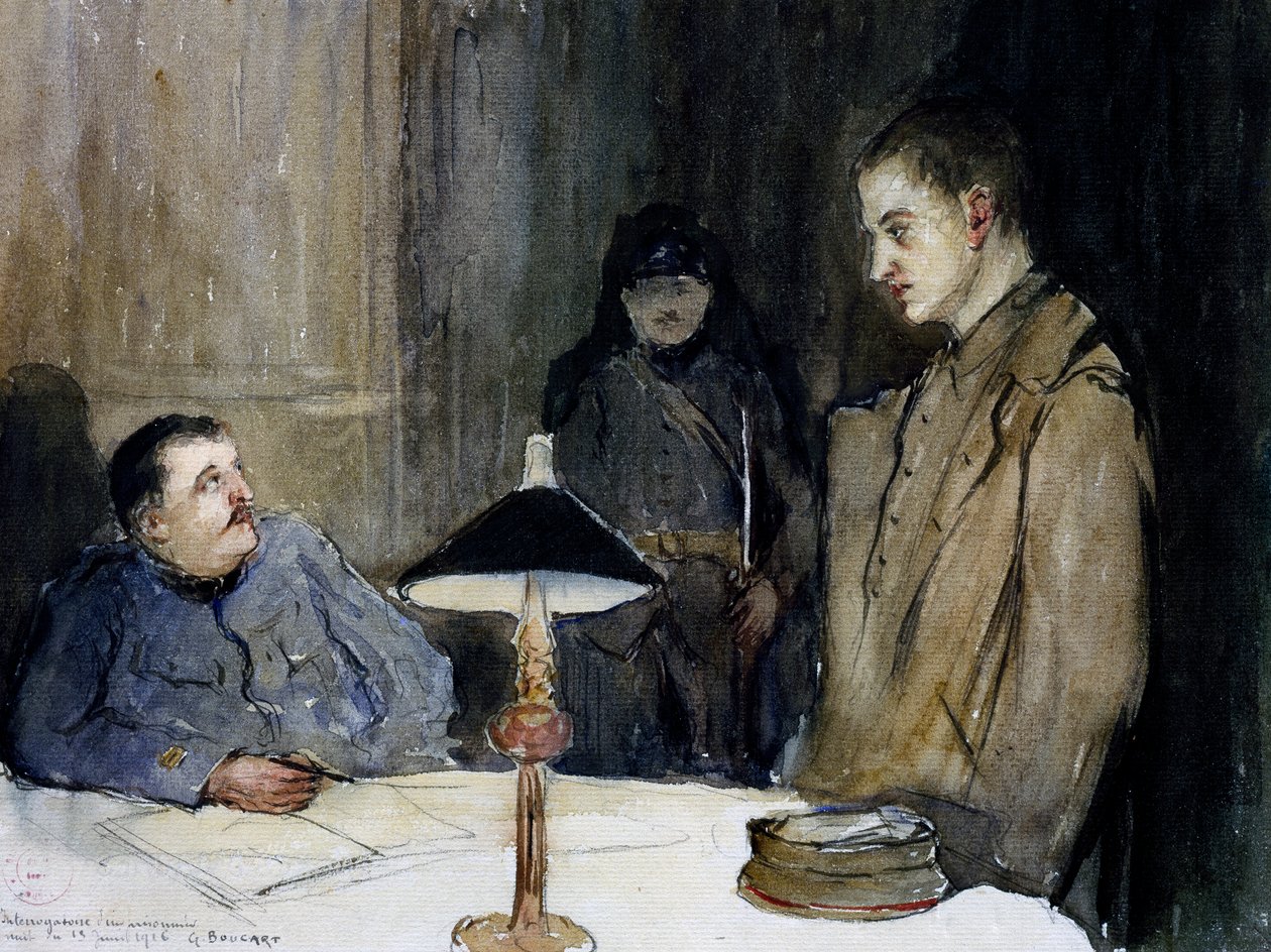 Avhør av tysk fange av Gaston Hippolyte Boucart