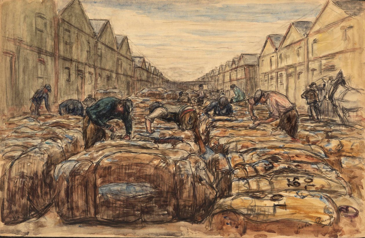 Bomullen legger til kai. Le Havre havn. av Gaston Prunier