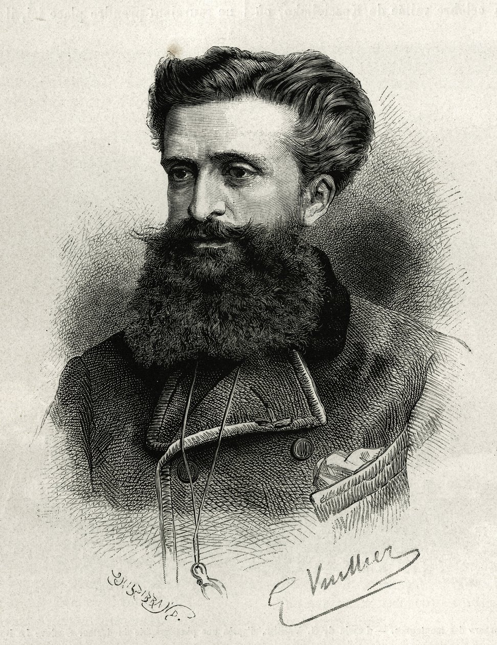 Portrett av Dr. Gustave Lebon (1841-1931). Gravering av G.Vuillier, for å illustrere historien La Syria d