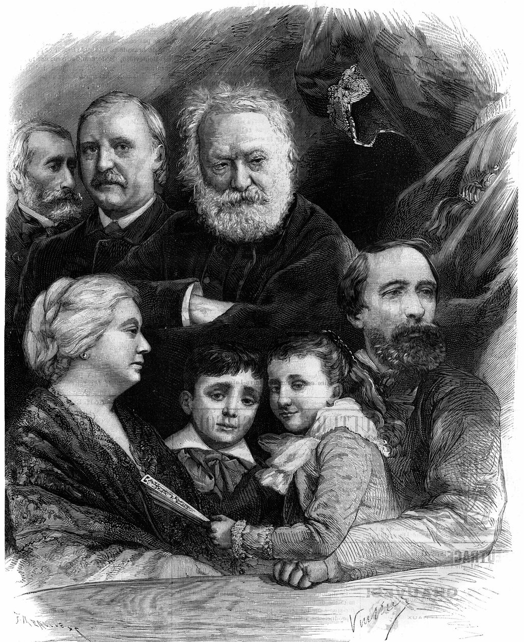 Victor Hugo (1802-1885) og hans slektninger deltok på den andre forestillingen av «Le roi s
