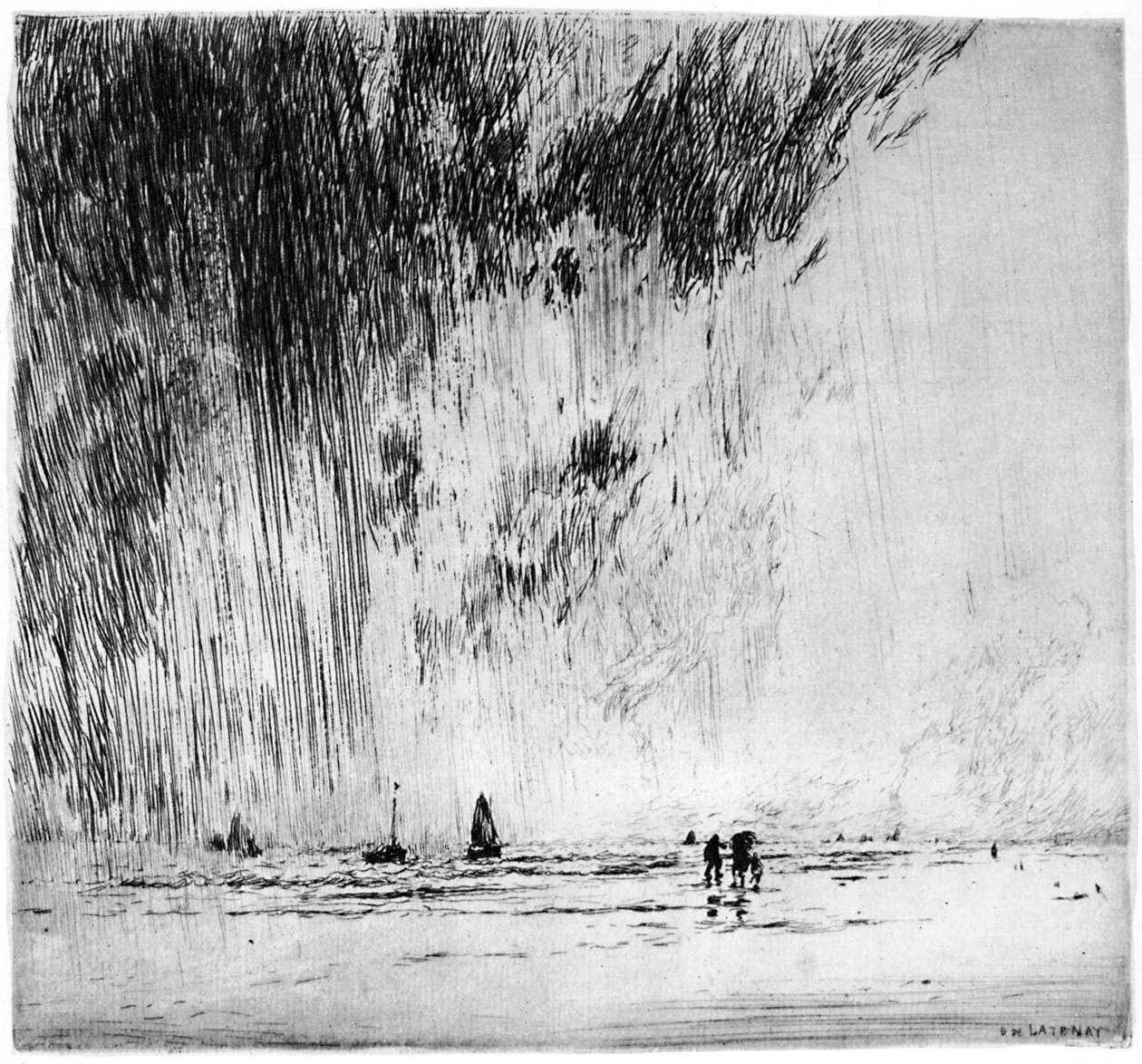 Regn, 1880-1940 1924 av Gaston de Latenay