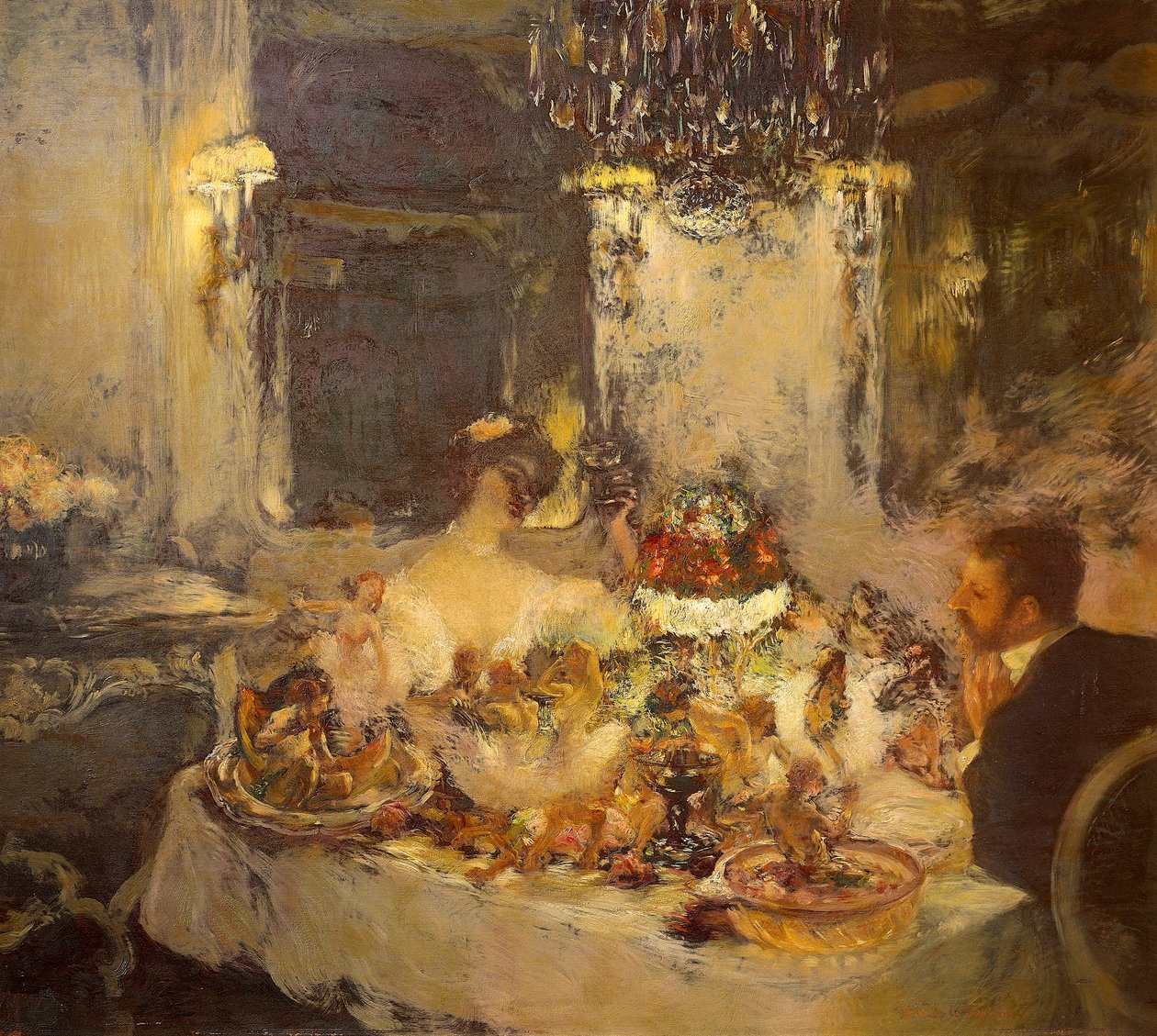 Champagne, av Gaston La Touche (1851-1913), olje på lerret av Gaston de la Touche