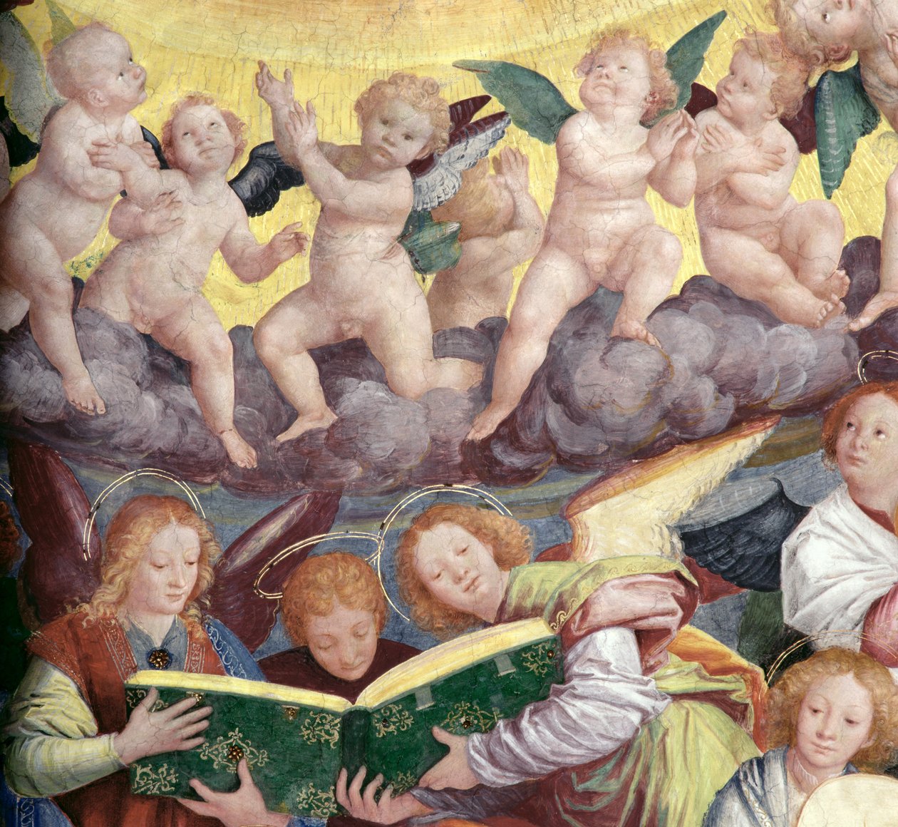 Englenes konsert, 1534-36 (detalj) (se 175762) av Gaudenzio Ferrari