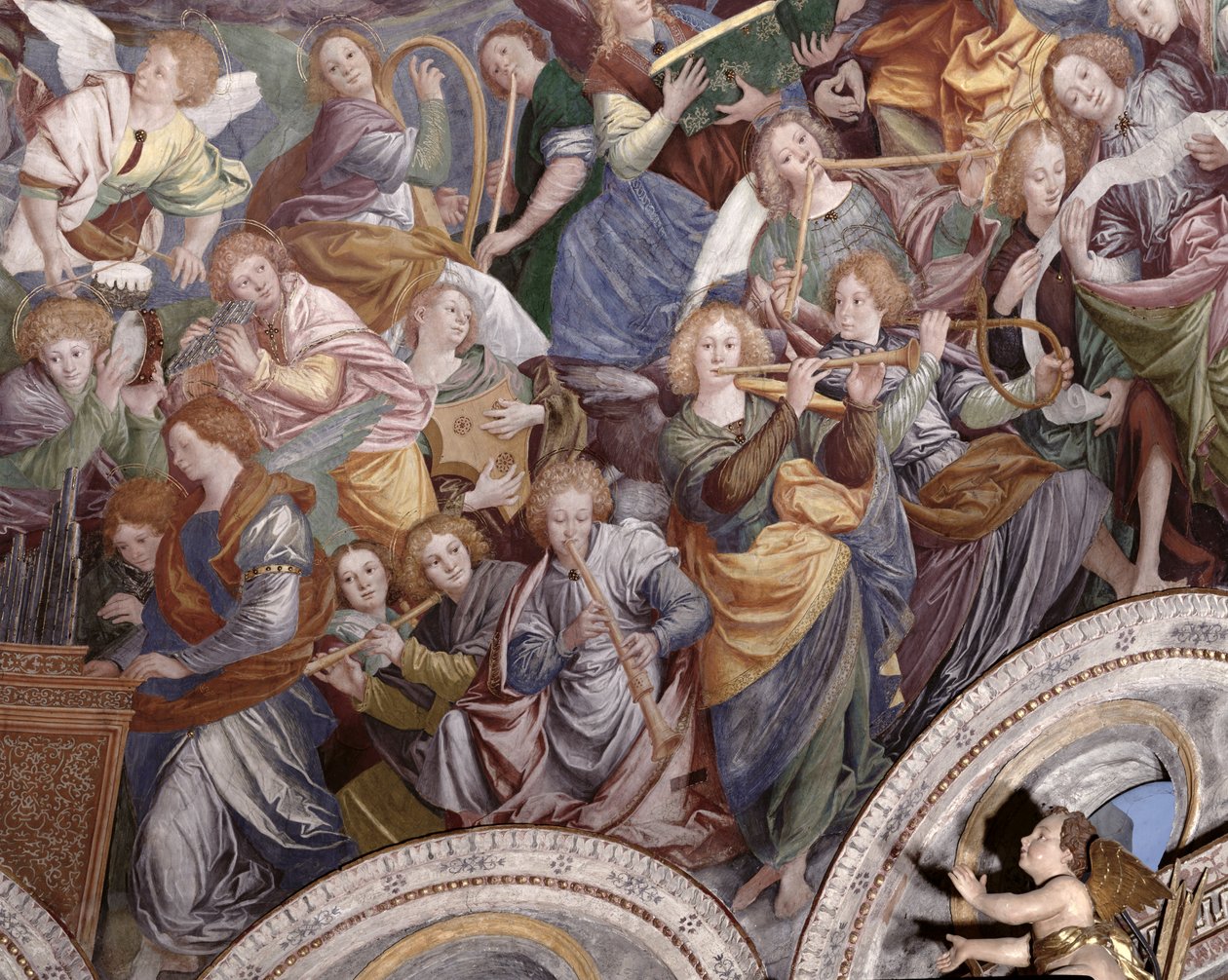 Englenes konsert, 1534-36 (detalj) (se 175762) av Gaudenzio Ferrari