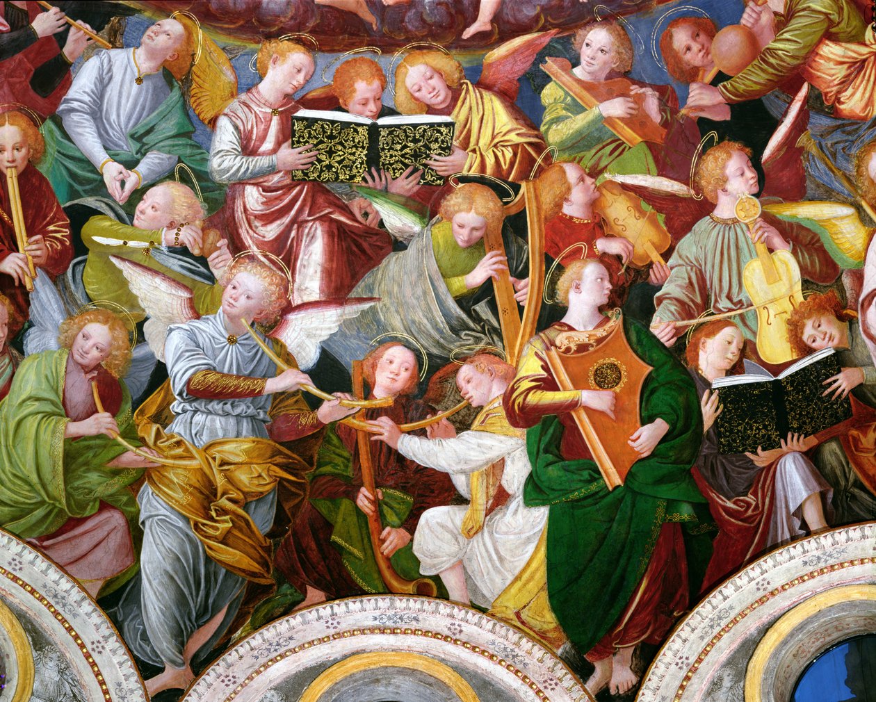 Englenes konsert, 1534-36 (detalj) (se 175762) av Gaudenzio Ferrari