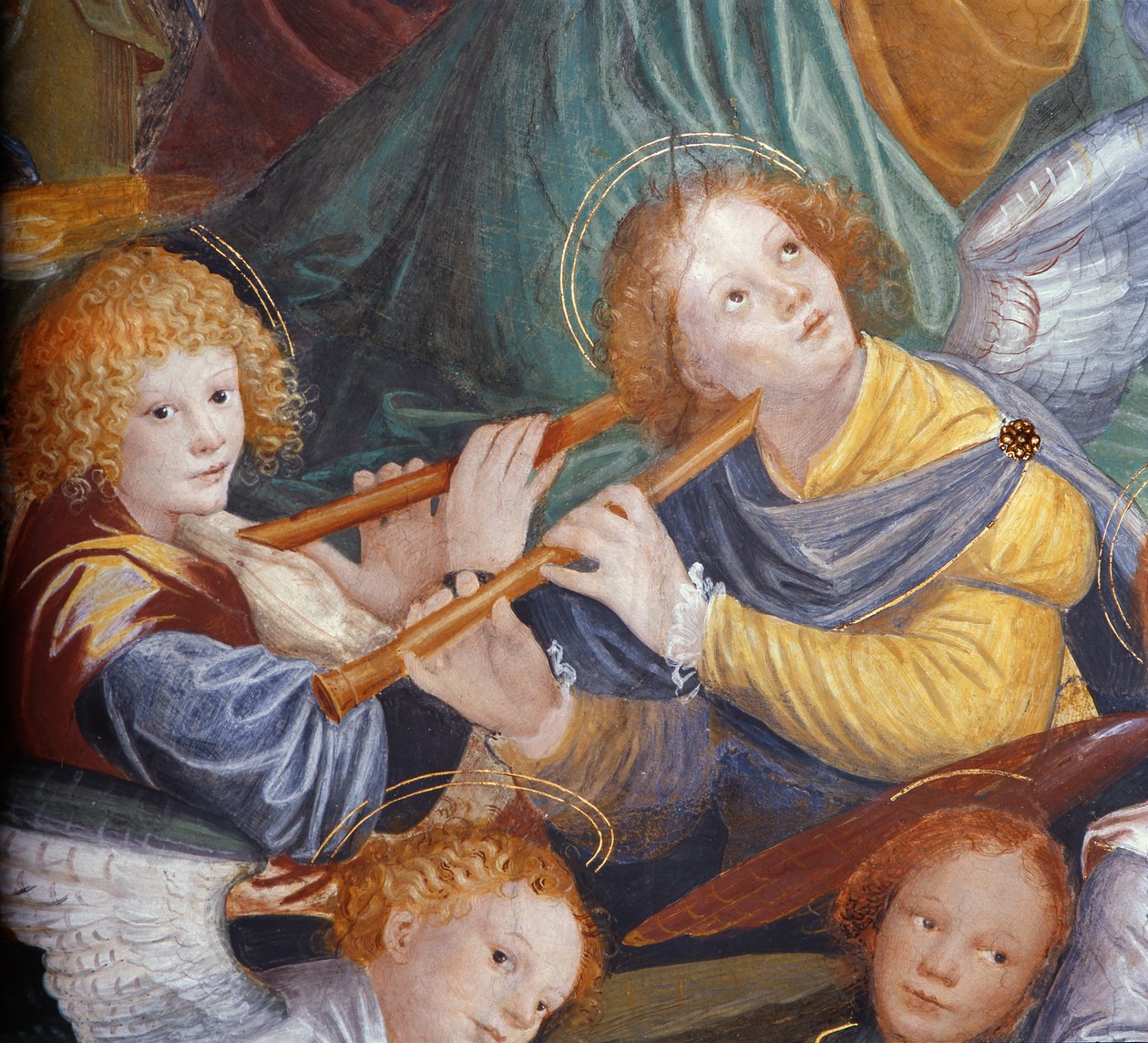 Englenes konsert, 1534-36 (detalj) (se 175762) av Gaudenzio Ferrari