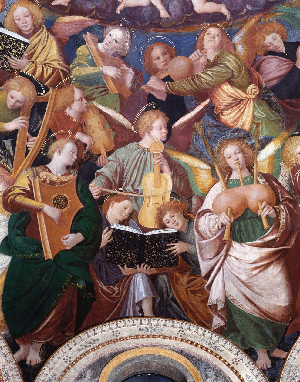 Englenes konsert, 1534-36 (detalj) (se 175762) av Gaudenzio Ferrari