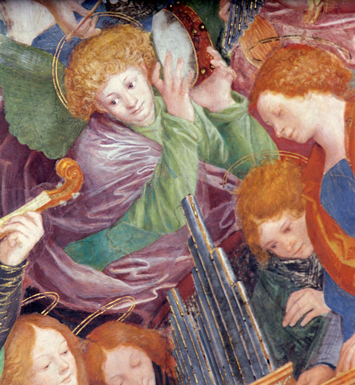 Englenes konsert, 1534-36 (detalj) (se 175762) av Gaudenzio Ferrari