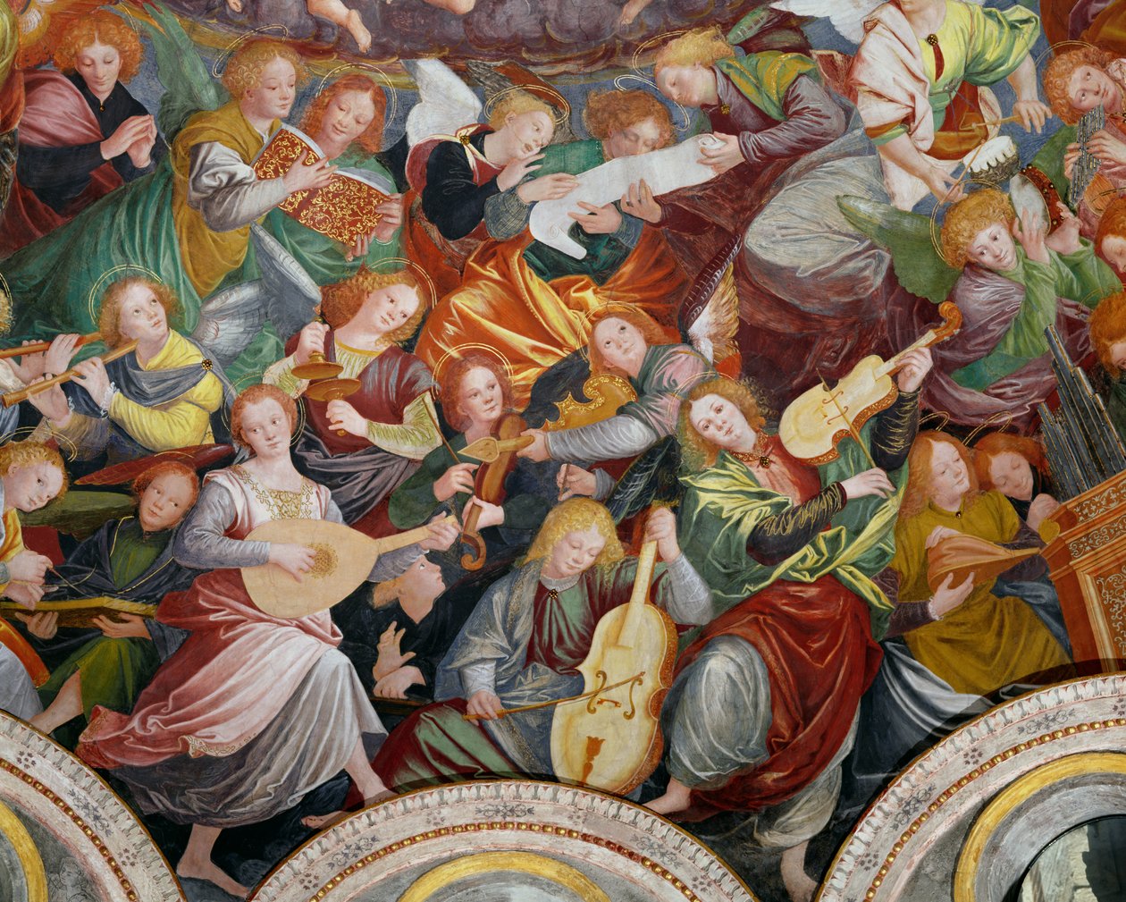 Englenes konsert, 1534-36 (detalj) (se 175762) av Gaudenzio Ferrari