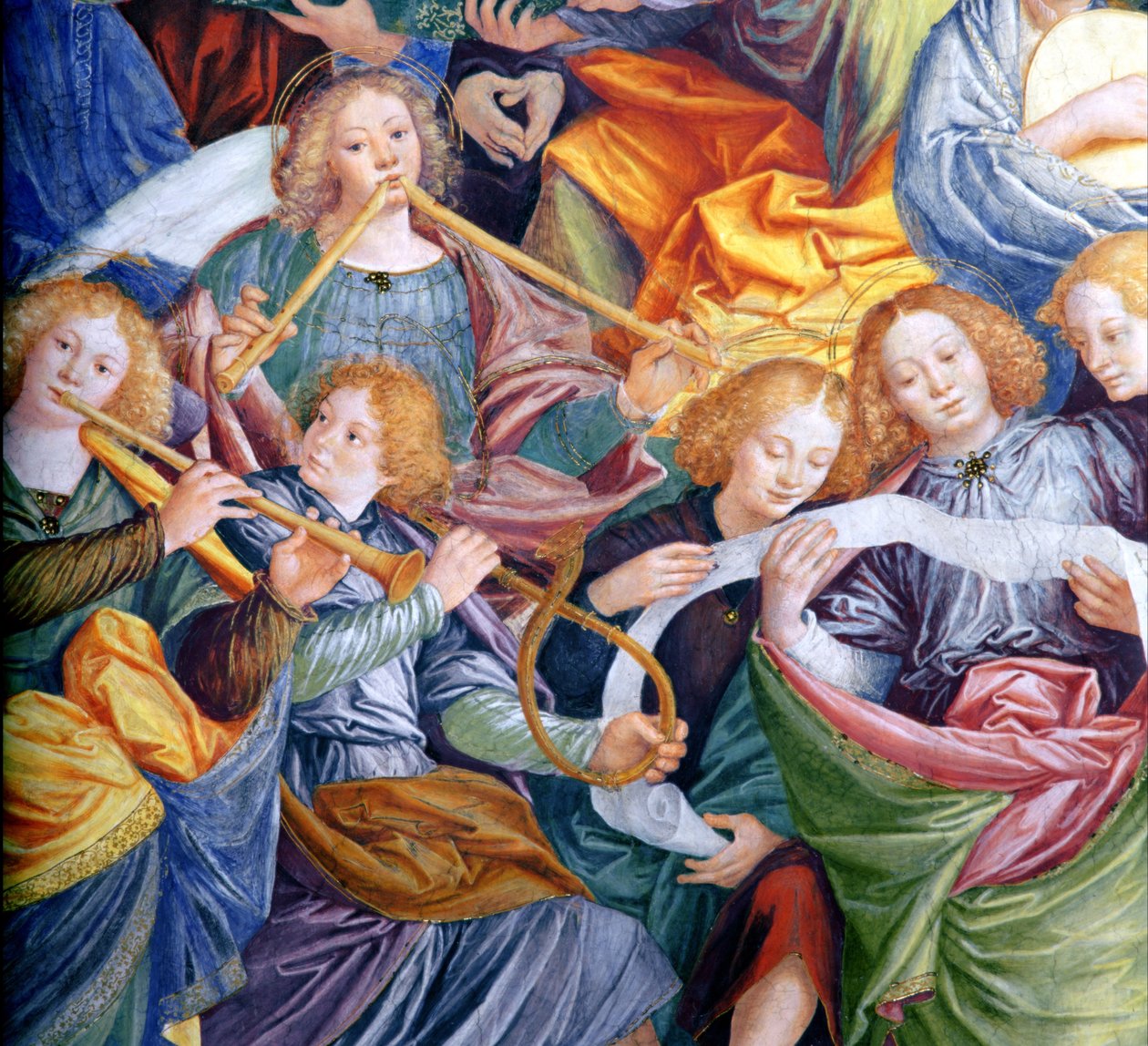 Englenes konsert, 1534-36 (detalj) (se 175762) av Gaudenzio Ferrari