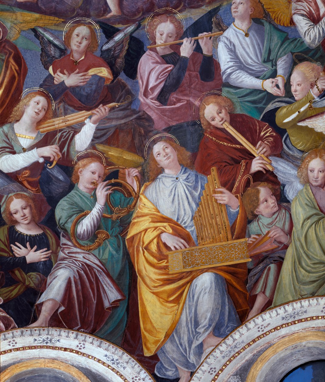 Englenes konsert, 1534-36 (detalj) (se 175762) av Gaudenzio Ferrari