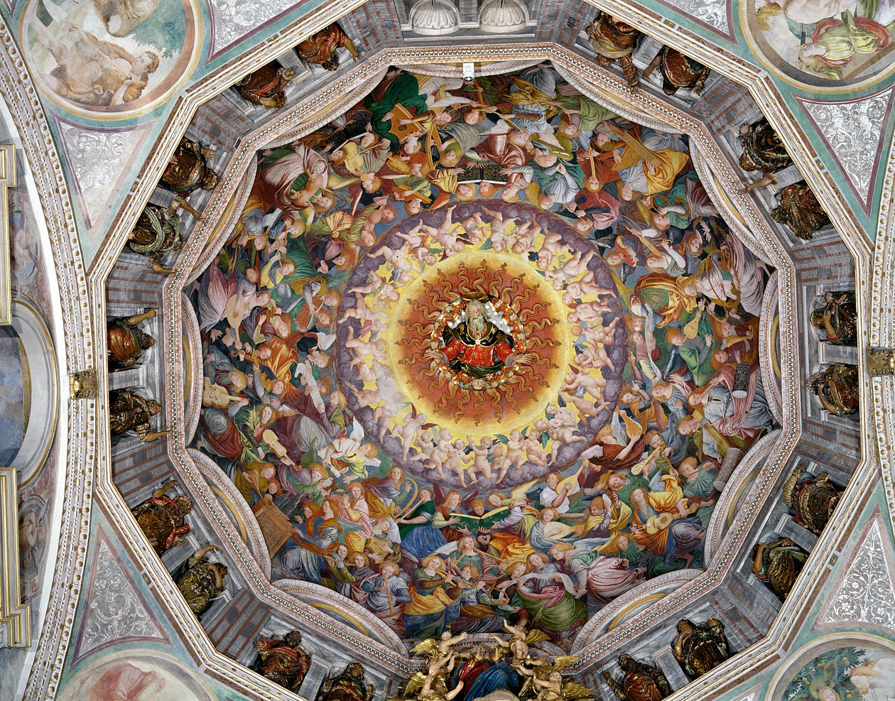 Englenes konsert, fra kuppelen, 1534-35 av Gaudenzio Ferrari