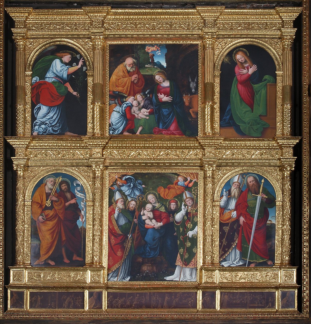 Bebudelse og fødsel, 1516 av Gaudenzio Ferrari