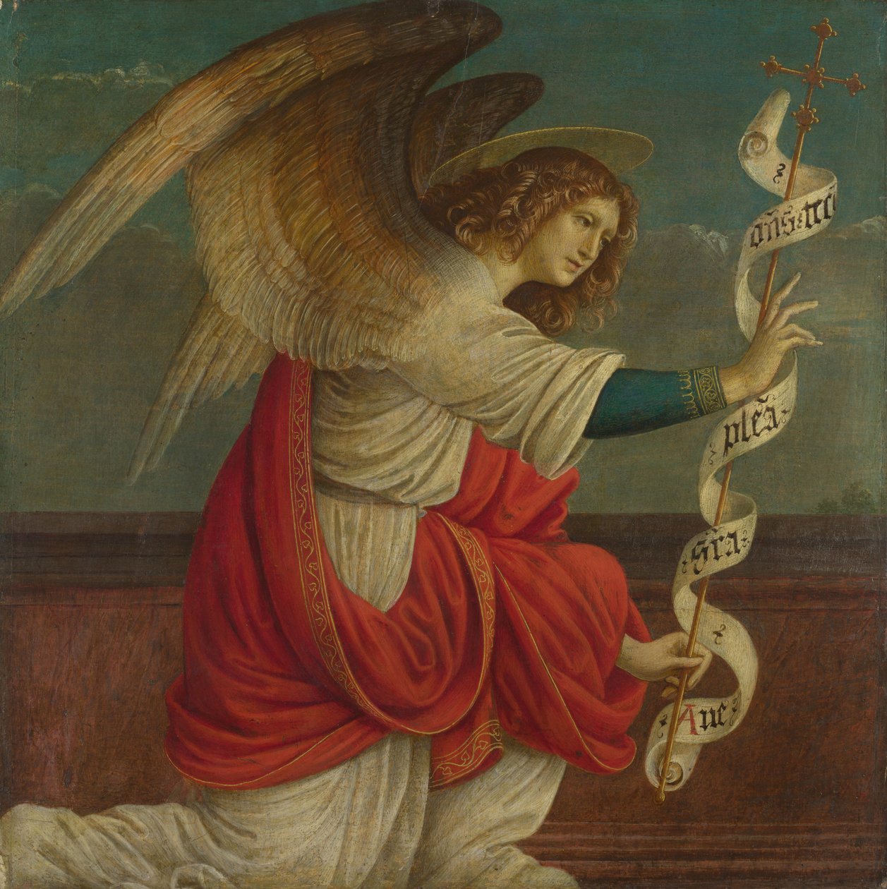 Erkeengel Gabriel Panel fra en altertavle: Bebudelsen, før 1511 av Gaudenzio Ferrari