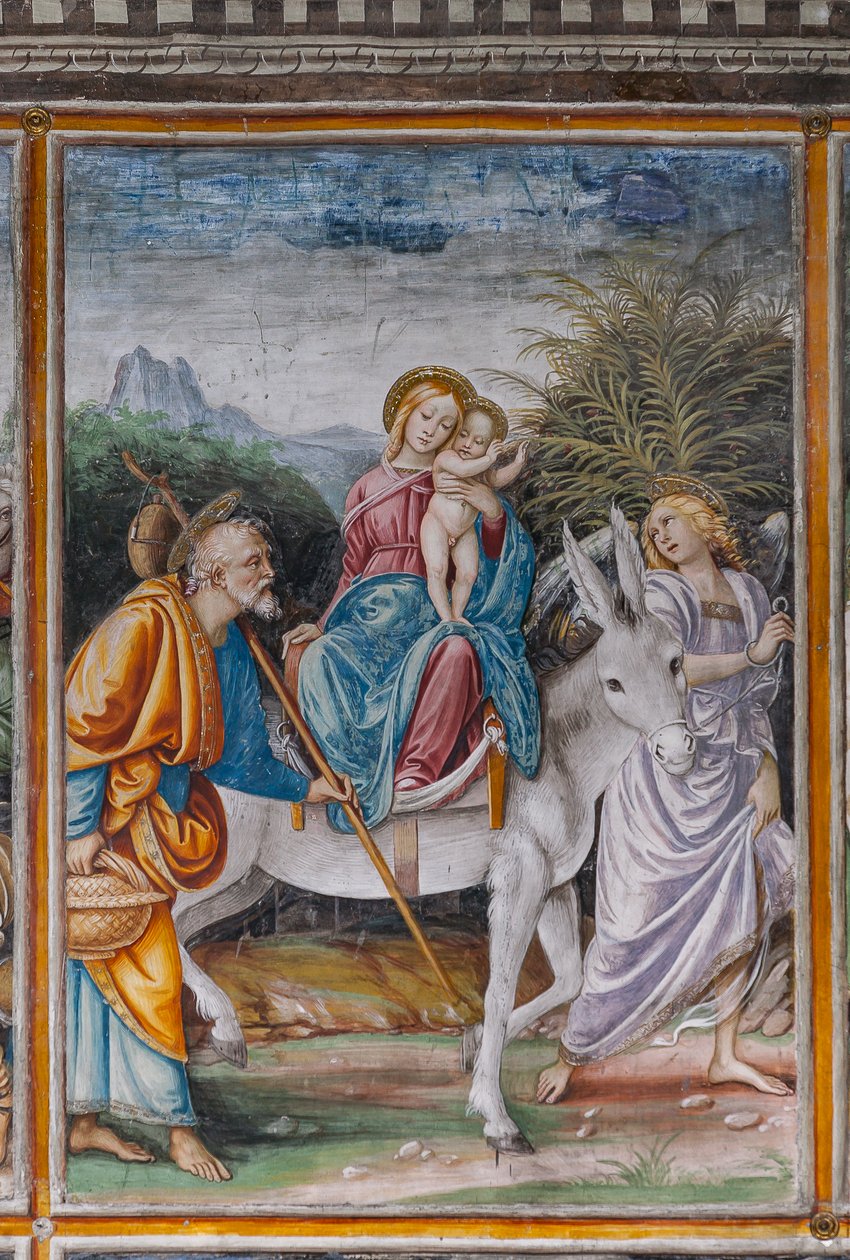 Detalj av "Flight into Egypt", fra "The life and the Passion of Christ" av Gaudenzio Ferrari