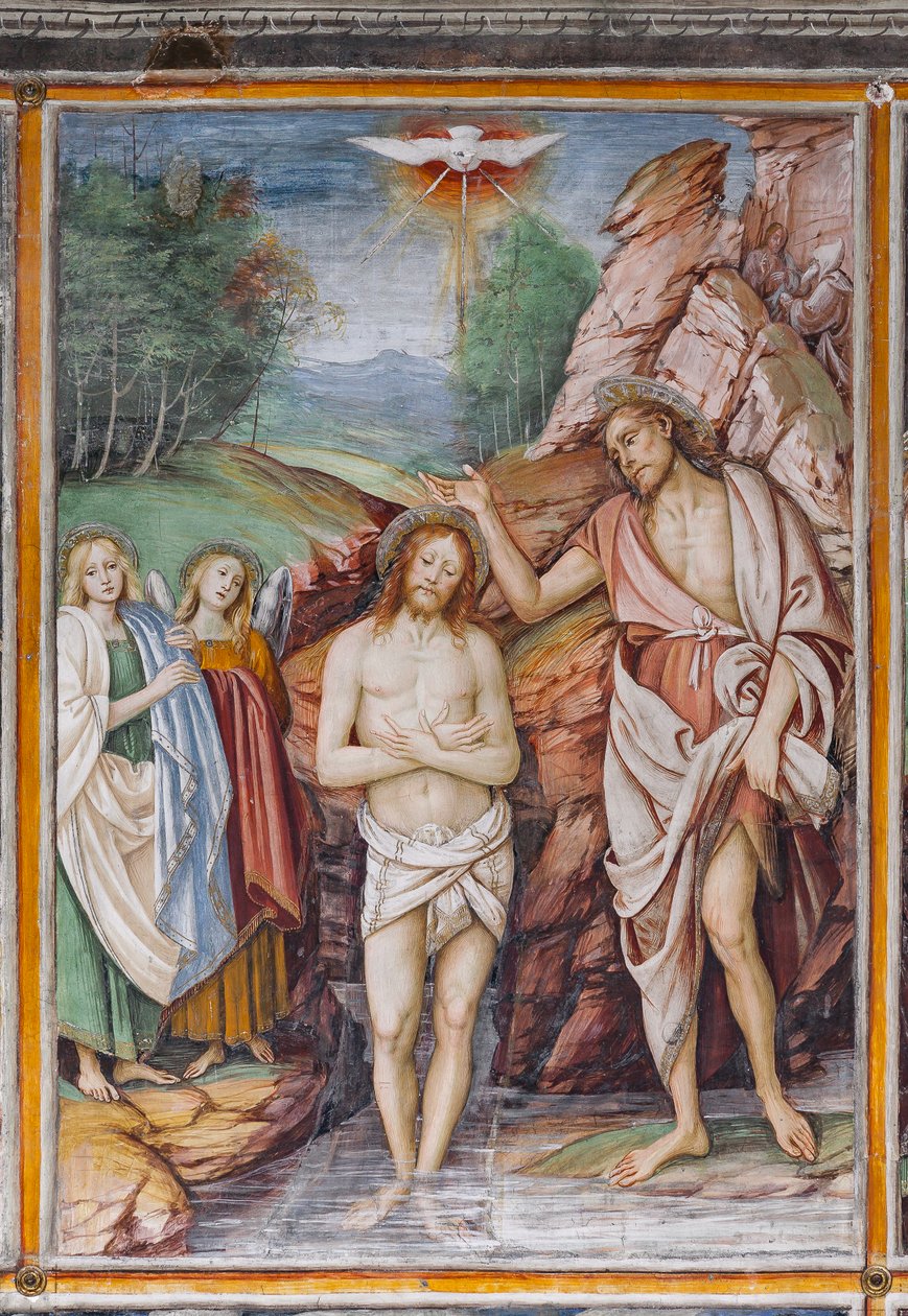 Detalj av "Jesu dåp", fra "Kristi liv og lidenskap" av Gaudenzio Ferrari