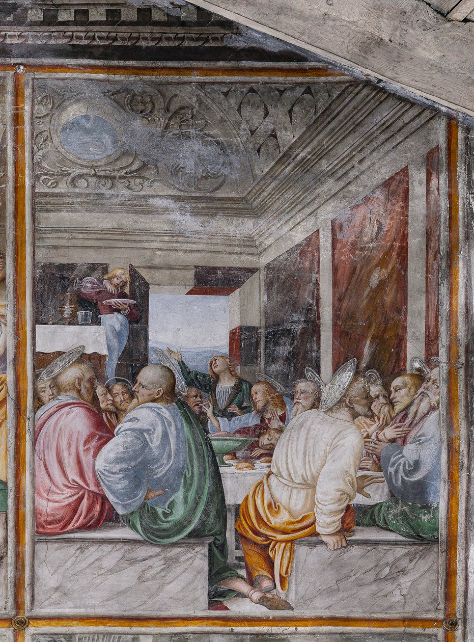 Detalj av "The Last Supper", fra "The life and the Passion of Christ" av Gaudenzio Ferrari