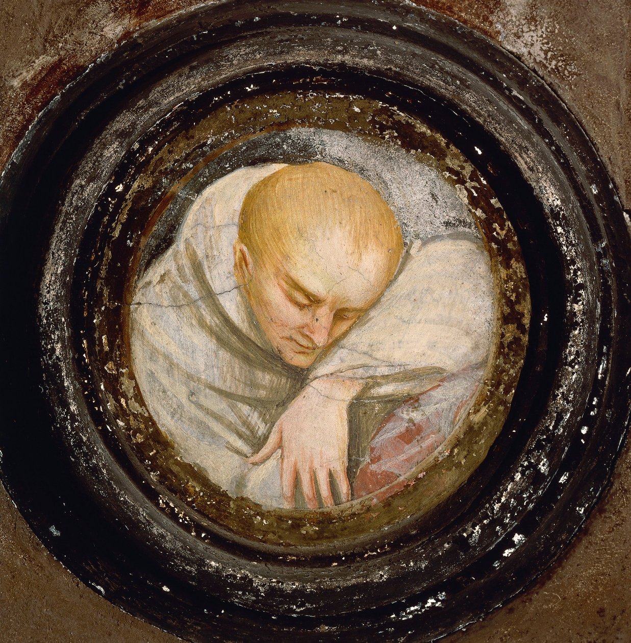 Italia, Varallo, Fragment of Friar av Gaudenzio Ferrari