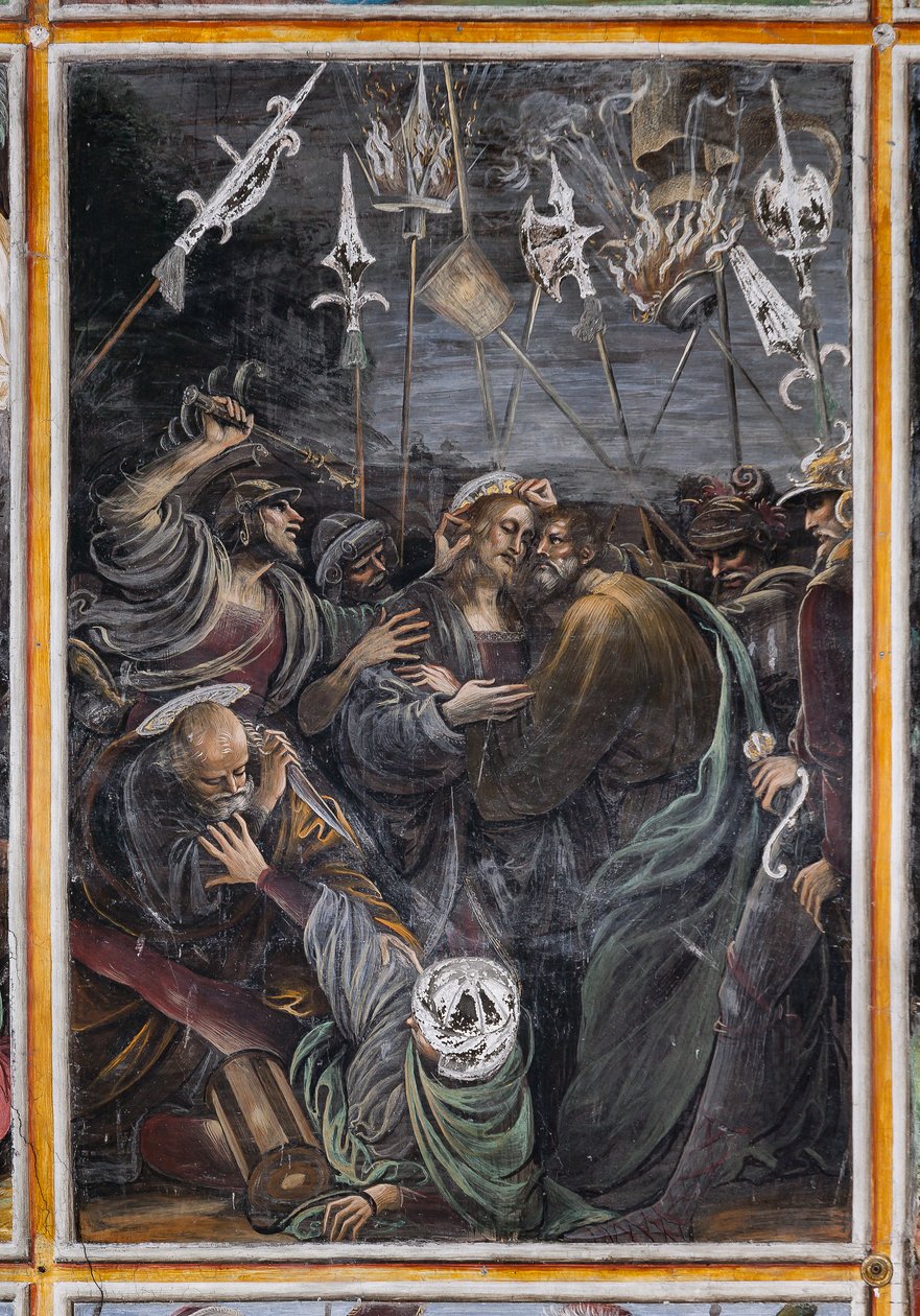 Kiss of Judas, detalj av "The life and the Passion of Christ" av Gaudenzio Ferrari