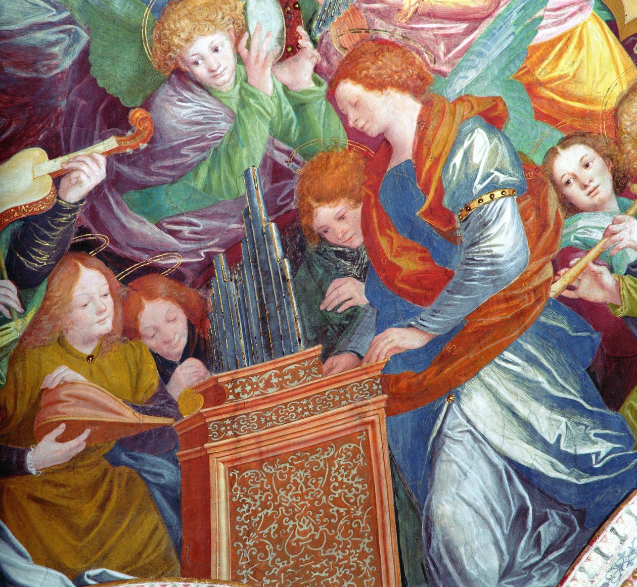 Englenes konsert, 1534-36 (detalj) (se 175762) av Gaudenzio Ferrari