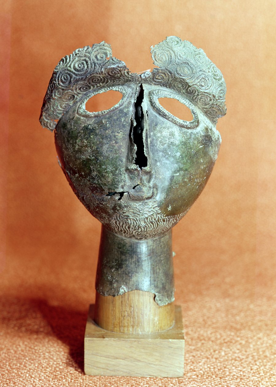 Maske av en pyreneisk guddommelighet, fra Montouse (bronse) av Gaulish