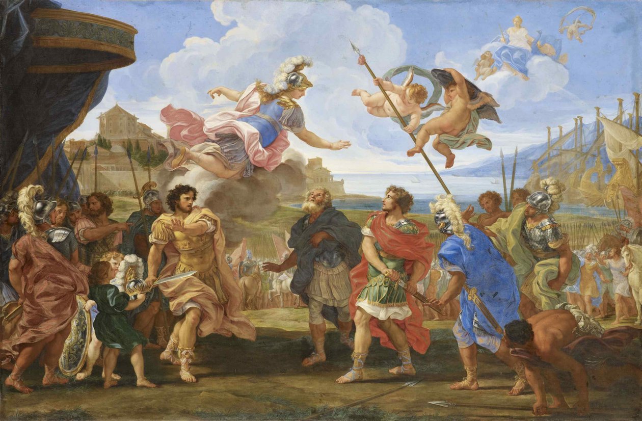 Krangelen mellom Agamemnon og Achilles, ca. 1695. av Gaulli