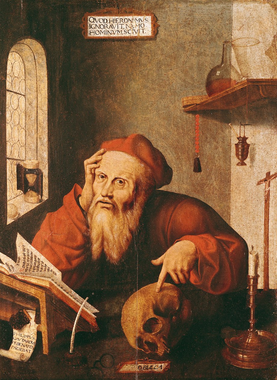 St. Jerome, etter et maleri av Quentin Massys eller Metsys (1466-1530) av Gautard de Pezenas