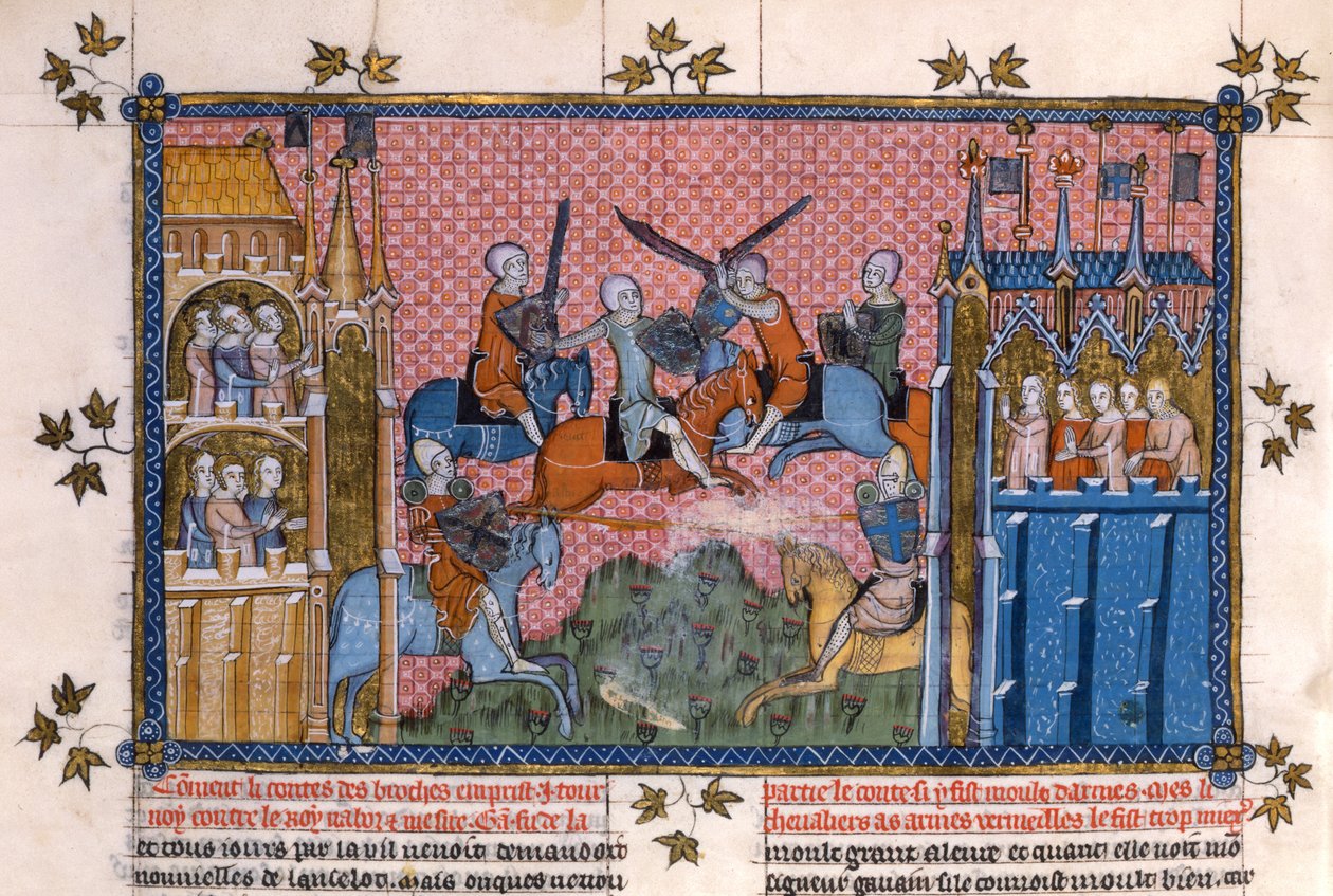 Scene fra romantikken til Lancelot of the Lake av Gautier