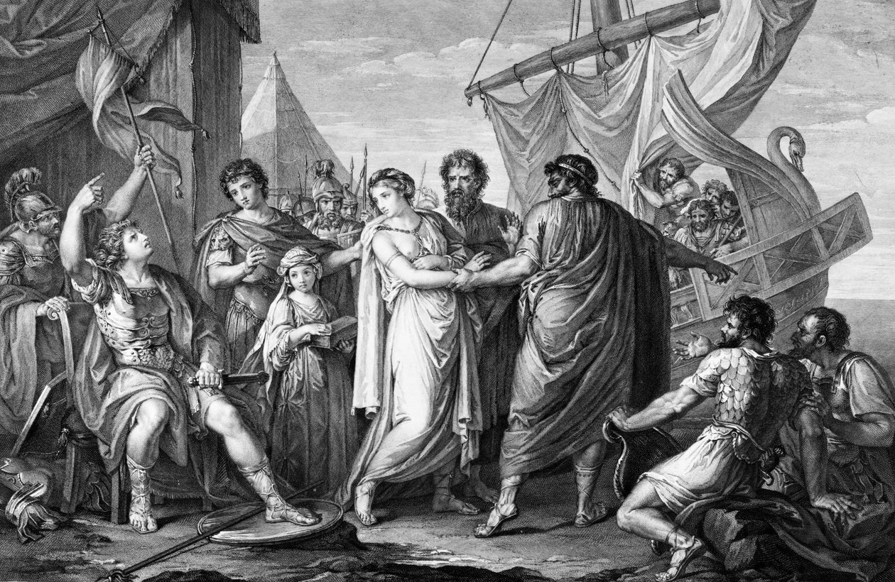 Achilles sinne for tapet av Briseis, gravert av Domenico Cunego, 1764 av Gavin Hamilton