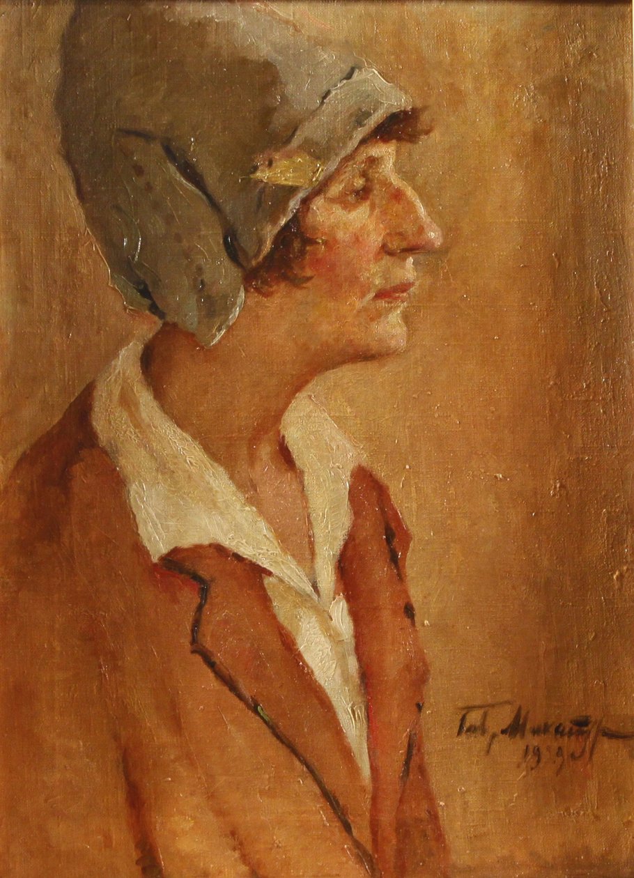 Portrett av poeten Anna Akhmatova 1889-1966, 1929 av Gavriil Petrovich Makaturin