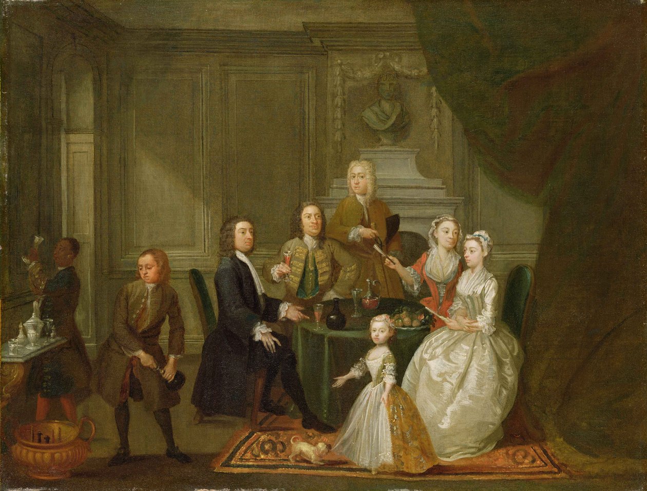 Gruppeportrett, sannsynligvis av familien Raikes, ca. 1730-32 (olje på lerret) av Gawen Hamilton