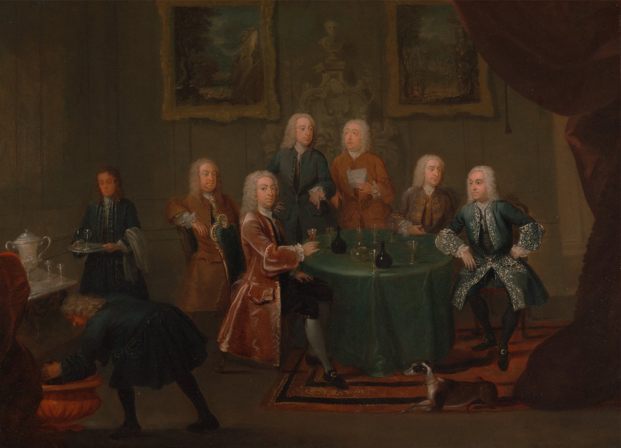 The Brothers Clarke with Other Gentlemen Taring Wine, mellom 1730 og 1735. av Gawen Hamilton