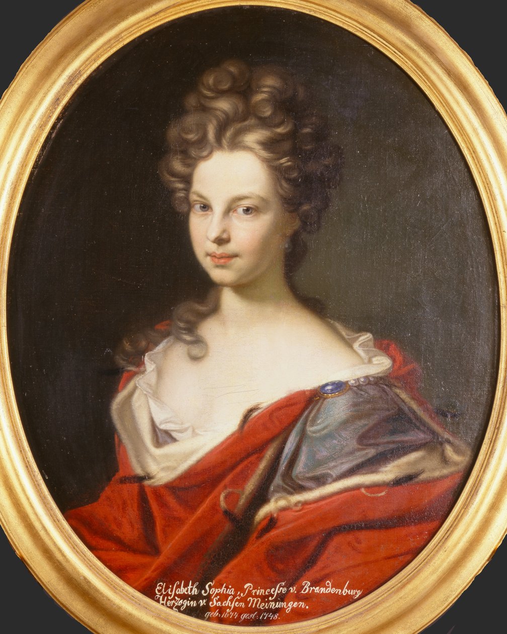 Markgrevin Elisabeth Sophie av Brandenburg 1674-1748, hertuginne av Kurland, 1691. av Gedeon Romandon