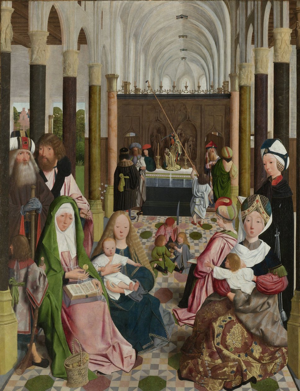 Det hellige slektskap, ca. 1495 av Geertgen Tot sint Jans